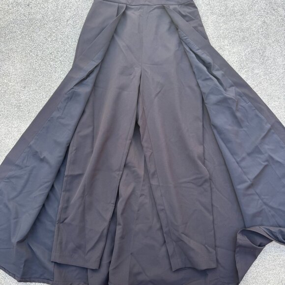 Kay Unger Jumpsuit Womens 8 Black Formal Skirt Wrap Overlay - Picture 4 of 16